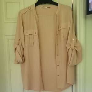 Calvin Klein Collection Women's Button Down Shirt - Light Pink